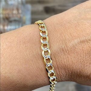 6mm Gold plated Bracelet 8” 9” inches